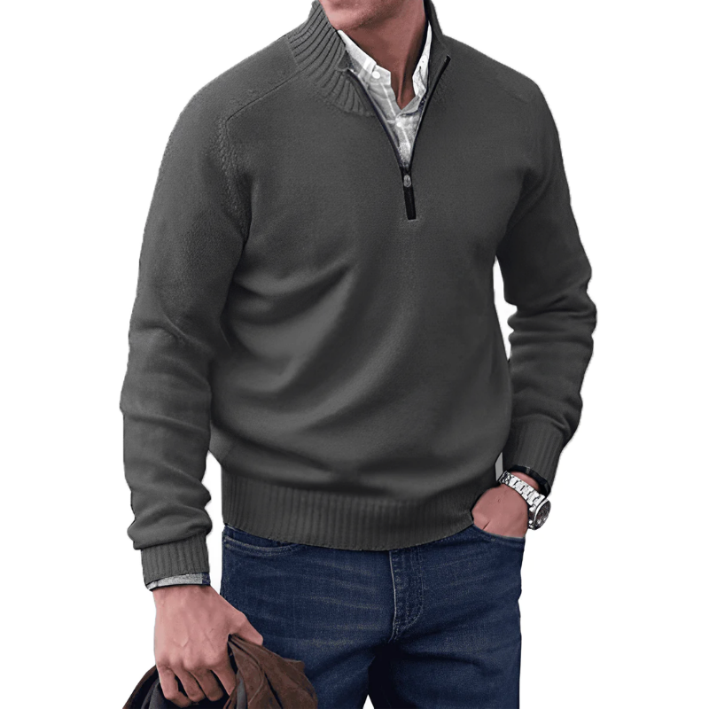 Cashmere Sweater with Zipper